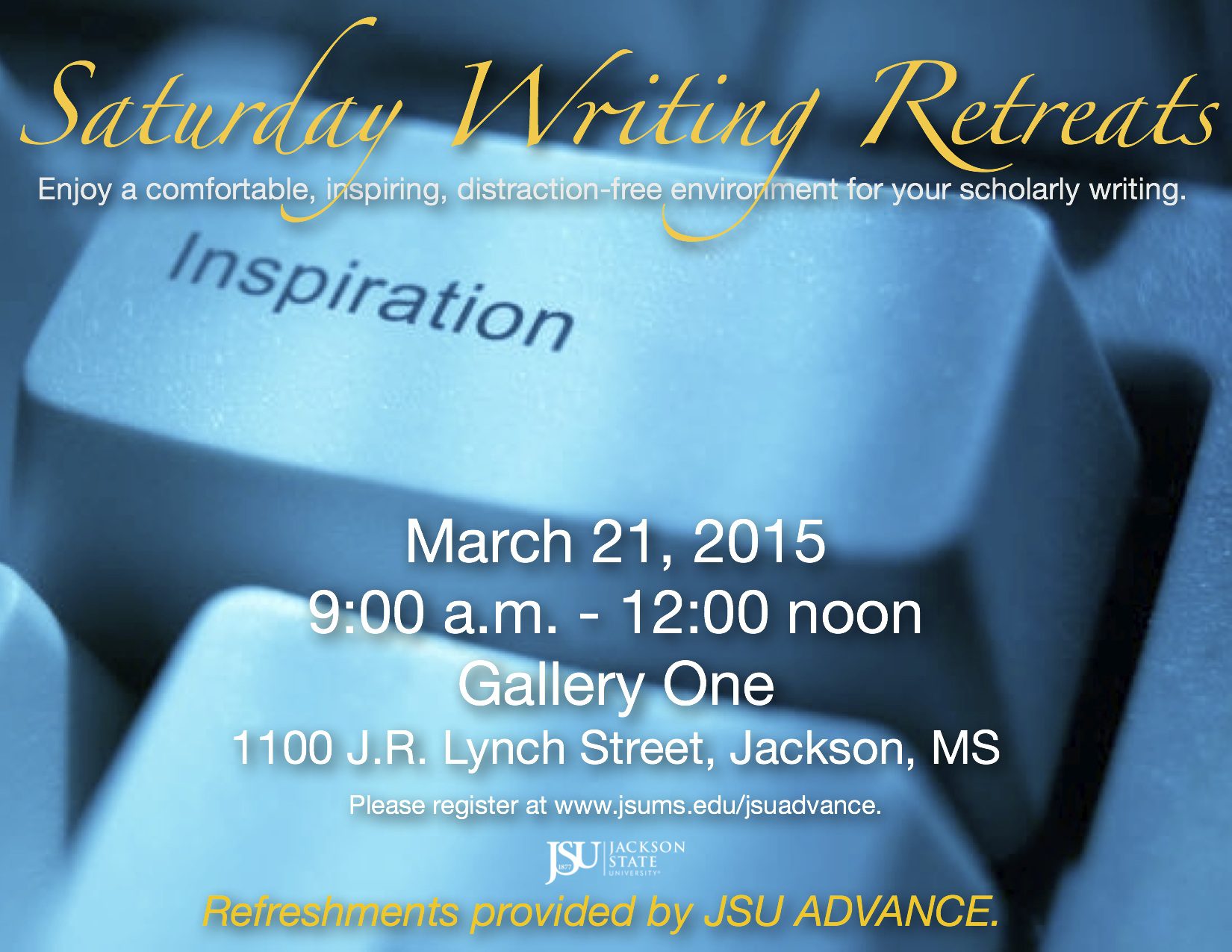 Flyer for Saturday Writing Retreat on Mar. 21