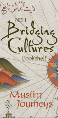 Muslim Journeys banner 11Design heavy flyer advertising a book series titled "Bridging Cultures Bookshelf: Muslim Journeys."
