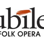 11Text logo that reads: "Jubilee A Folk Opera." The "i" in "Jubilee" has a red dash over it. The rest of the font is black.
