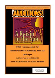 Raisin in the Sun Audition Poster