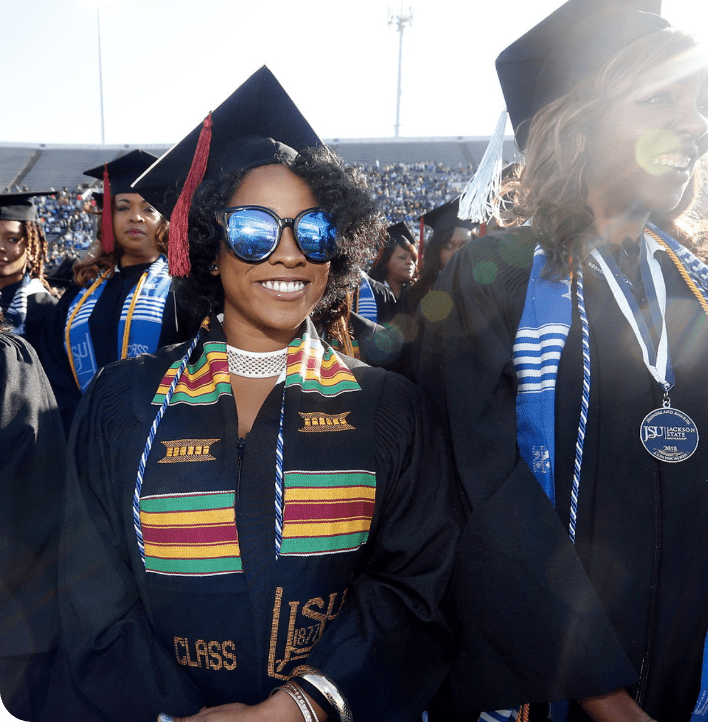 student at commencement