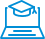 cap computer 11cap and diploma icon