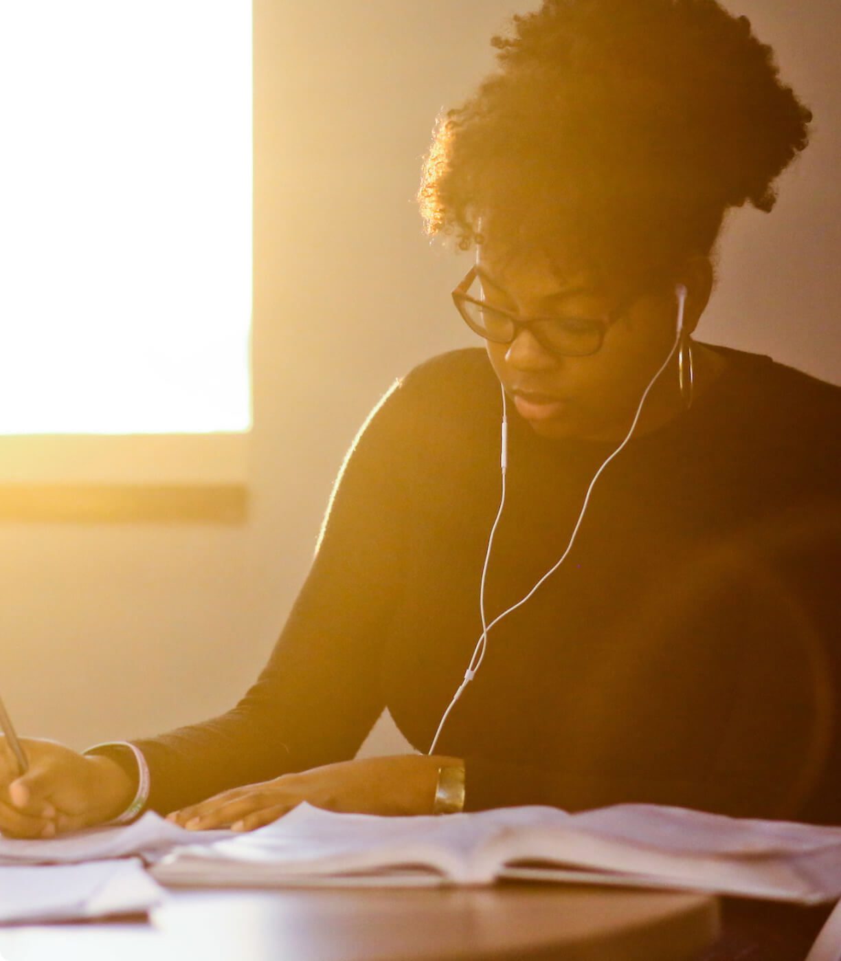 Student studying