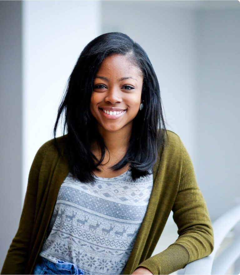 Student in stairwell